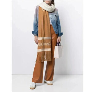 NWT BAPY BY *A BATHING APE® Oversized Logo-Print Scarf Tan Busy Working Lady